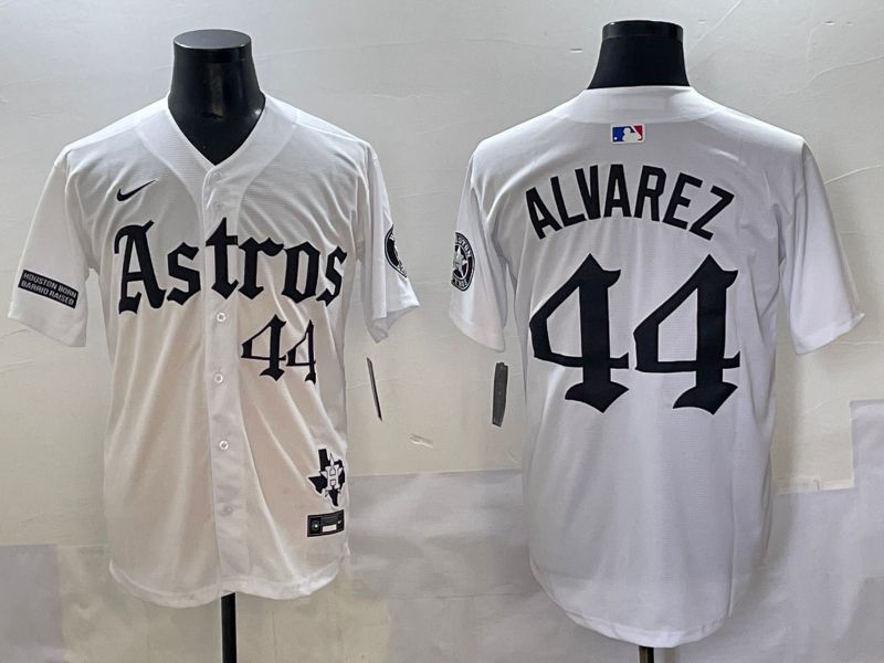 Men 2025 Houston Astros #44 Alvarez White Five generations Joint Name Nike MLB Jersey style 7